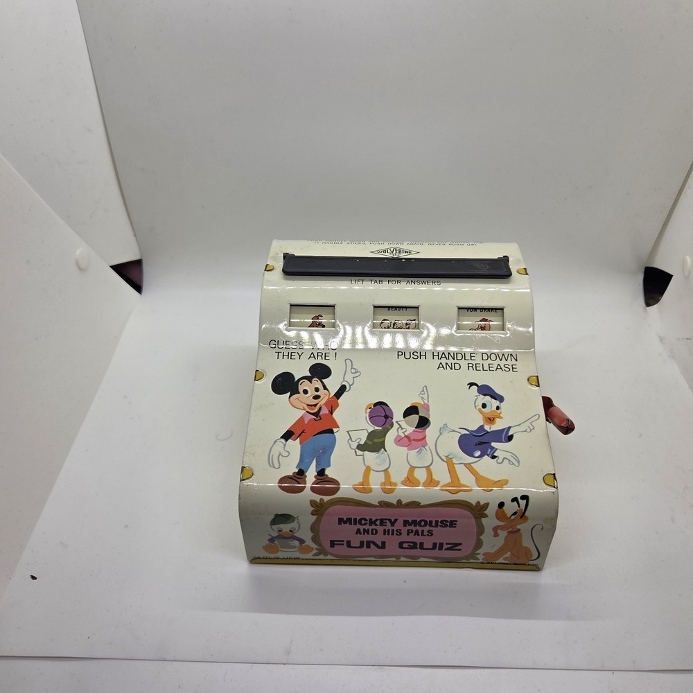 1970 VINTAGE ~MICKEY MOUSE And HIS PALS~ FUN QUIZ~‎ TIN TOY GAME~ WOLVERINE
